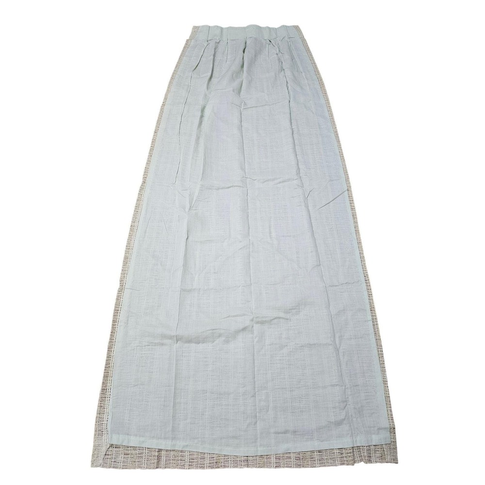 Vintage 50s 60s Open Weave Pinch Pleat Lined Curtain Panels 4pc Set Green 23x81 - Picture 4 of 10